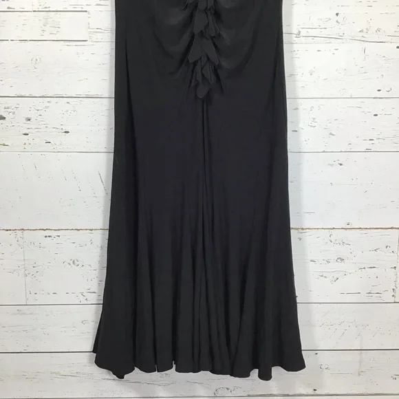 Joseph Ribkoff Black Midi Ruffle Ruched Dress Size 6​​​ - Picture 4 of 5